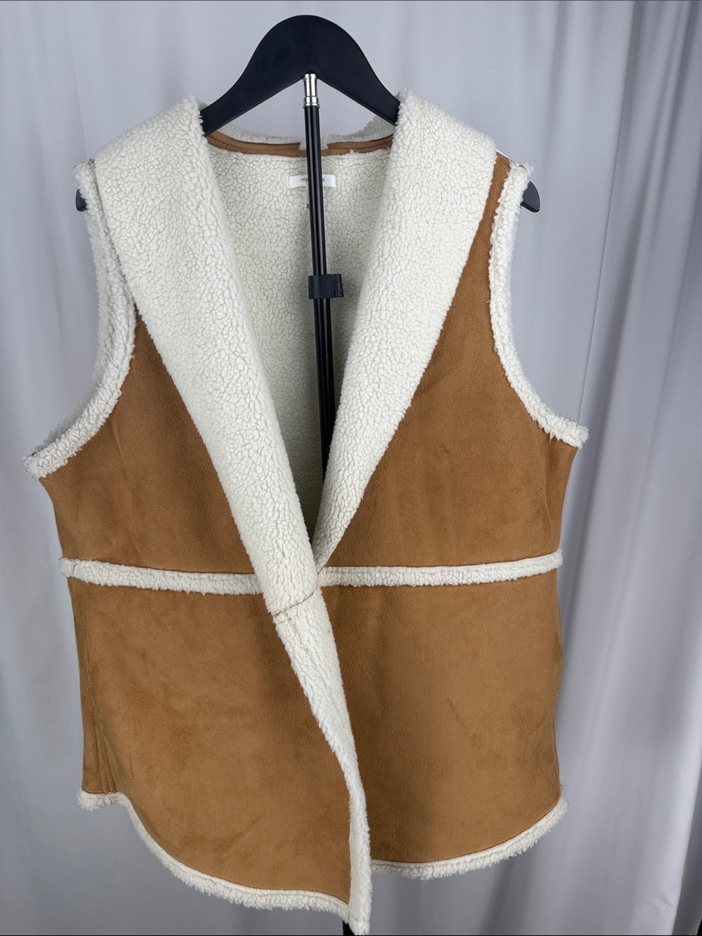 Maurices Tan Faux Suede Sherpa Vest